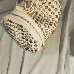 Studded Cream Backpack